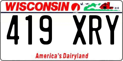 WI license plate 419XRY