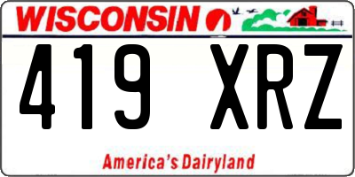 WI license plate 419XRZ