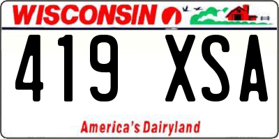 WI license plate 419XSA