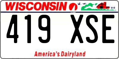 WI license plate 419XSE