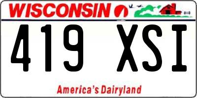 WI license plate 419XSI