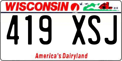 WI license plate 419XSJ