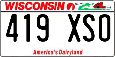 WI license plate 419XSO