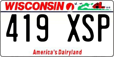 WI license plate 419XSP