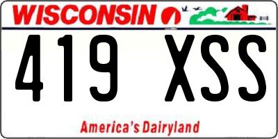 WI license plate 419XSS