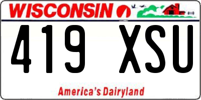 WI license plate 419XSU
