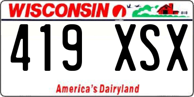 WI license plate 419XSX