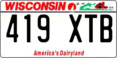 WI license plate 419XTB