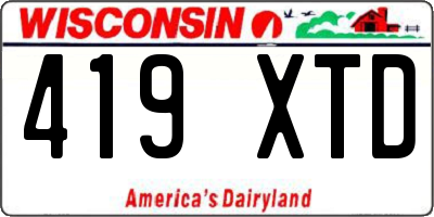 WI license plate 419XTD