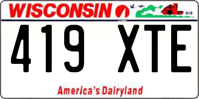 WI license plate 419XTE