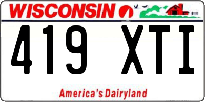 WI license plate 419XTI