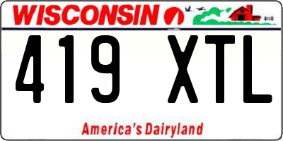 WI license plate 419XTL