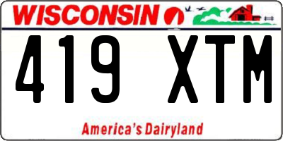 WI license plate 419XTM