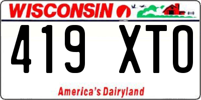 WI license plate 419XTO