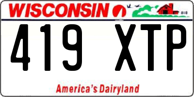 WI license plate 419XTP