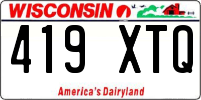 WI license plate 419XTQ