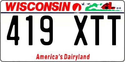 WI license plate 419XTT