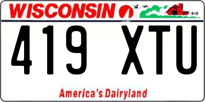 WI license plate 419XTU