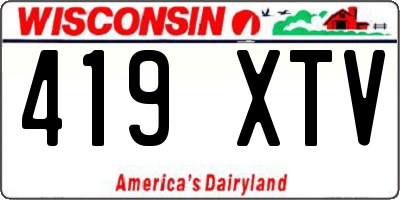 WI license plate 419XTV