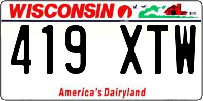 WI license plate 419XTW