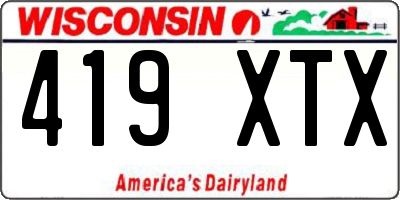 WI license plate 419XTX