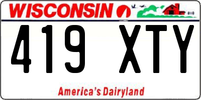 WI license plate 419XTY
