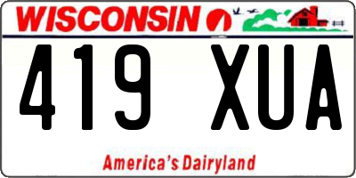 WI license plate 419XUA