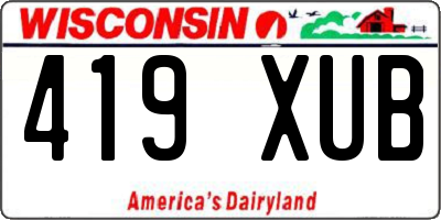 WI license plate 419XUB