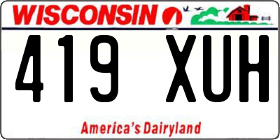 WI license plate 419XUH