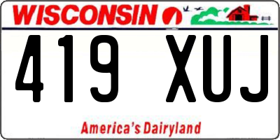 WI license plate 419XUJ