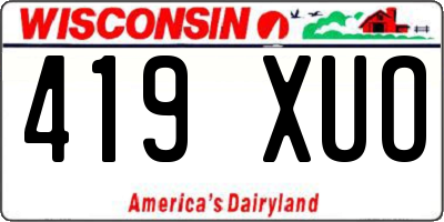 WI license plate 419XUO