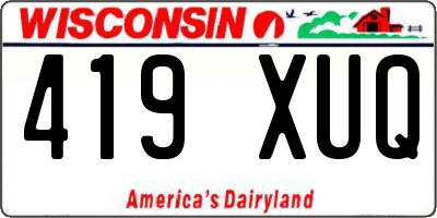 WI license plate 419XUQ