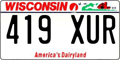 WI license plate 419XUR