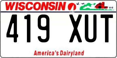 WI license plate 419XUT