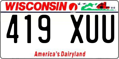 WI license plate 419XUU