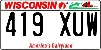 WI license plate 419XUW