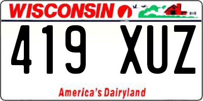WI license plate 419XUZ