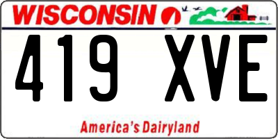 WI license plate 419XVE