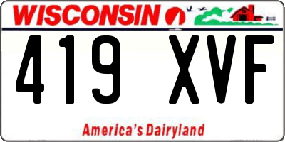 WI license plate 419XVF