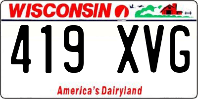WI license plate 419XVG