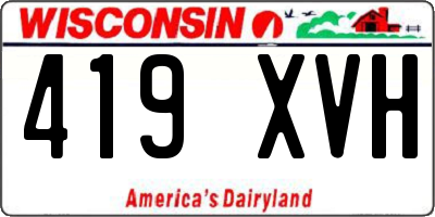 WI license plate 419XVH