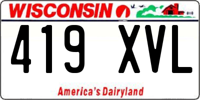 WI license plate 419XVL