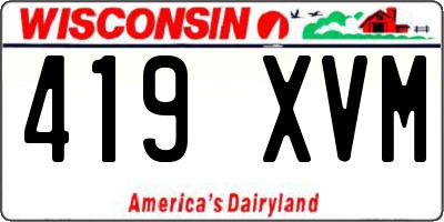 WI license plate 419XVM