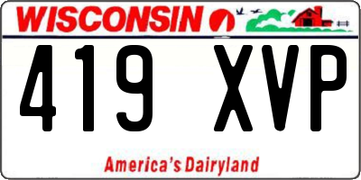 WI license plate 419XVP