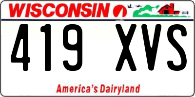 WI license plate 419XVS