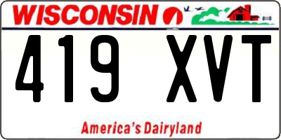 WI license plate 419XVT