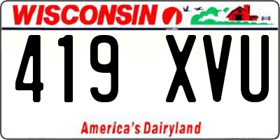 WI license plate 419XVU