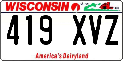 WI license plate 419XVZ