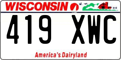 WI license plate 419XWC