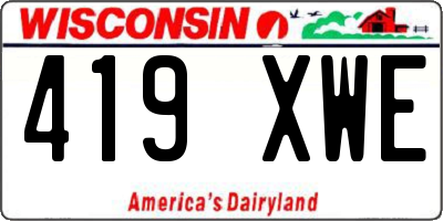WI license plate 419XWE